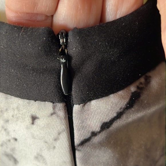 ZARA Basic Marble Asymmetric Zip Moto Mini Skirt Size Medium - Picture 7 of 15